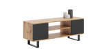 TV spintelė &bdquo;FOCUS&ldquo;, 135 cm, auksinio ąžuolo &bdquo;Craft&ldquo; dekoras / Juoda