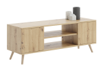 TV spintelė &bdquo;FOCUS&ldquo;, 135 cm, medinės kojelės, ąžuolo &bdquo;Artisan&ldquo; dekoras