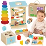 WOOPIE GREEN 6 in 1 Montessori lavinamųjų sensorinių žaislų dėžė 13&ndash;15 mėn., FSC