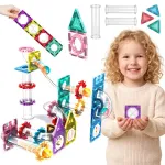 WOOPIE 3D magnetinės lavinamosios kaladėlės &ndash; kamuoliukų trasa, 126 vnt.
