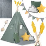 Vaiki&scaron;ka tipi palapinė Nukido NK-406 &ndash; žalia