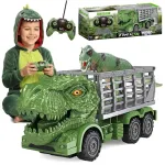 WOOPIE nuotoliniu būdu valdomas žalias automobilis-dinozauras su figūrėle