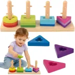 TOOKY TOY formų rū&scaron;iuoklis su spalvingomis Montessori kaladėlėmis