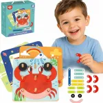 TOOKY TOY medinė mozaika-dėlionė su kaladėlėmis ir ra&scaron;tais, 30 vnt., FSC