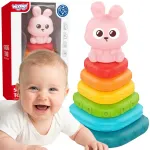 WOOPIE BABY sensorinė piramidė-rū&scaron;iuoklis &bdquo;Zuikutis&ldquo;, nuo 6 mėn.