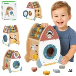 TOOKY TOY kosminė raketa &ndash; medinis veiklų rū&scaron;iuoklis su labirintu