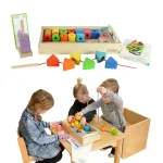MASTERKIDZ didelis medinis Montessori vėrimo rinkinys