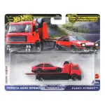 HOT WHEELS automodeliukų rinkinys &ndash; vilkikas ir lenktyninis automobilis (FLF56)