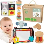 WOOPIE GREEN XXL 6 in 1 Montessori sensorinių ir lavinamųjų žaislų dėžė, FSC