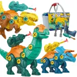 WOOPIE dinozaurai susukti &ndash; konstravimo rinkinys dėžutėje, 3 vnt. + gręžtuvas ir atsuktuvas