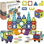 WOOPIE 3D magnetinės kaladėlės &bdquo;Pilis ir transportas&ldquo;, 71 vnt.