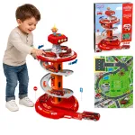 WOOPIE spiralinis garažas-gaisrinė su trasa ir 3 automobiliais