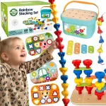 WOOPIE GREEN Montessori motorikos konstravimo dėžutė 12 in 1, FSC