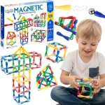 WOOPIE XXL 3D magnetinės konstravimo kaladėlės, 128 vnt.