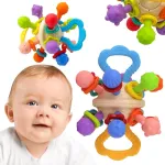 WOOPIE BABY mink&scaron;tas bar&scaron;kutis-kramtukas &bdquo;2 in 1&ldquo; &ndash; sensorinis žaislas kūdikiams, nuo 0 mėn.