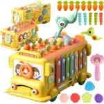 WOOPIE BABY interaktyvus Montessori lavinamasis autobusas 6 in 1 su kaltuku ir cimbolais, nuo 18 mėn.