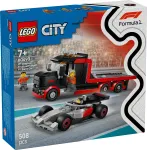 LEGO City 60493 F1 ekspozicinis sunkvežimis su Audi F1 bolidu