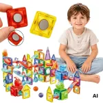 WOOPIE 3D magnetinės lavinamosios kaladėlės &ndash; kamuoliukų trasa, 170 vnt.