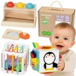 WOOPIE GREEN 5 in 1 Montessori lavinamųjų žaislų dėžė 11&ndash;12 mėn., FSC
