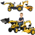 FALK Komatsu pedalinis traktorius-ekskavatorius su krautuvu ir priekaba, 3&ndash;7 metų