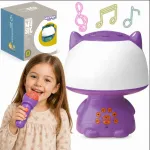 WOOPIE daugiafunkcė RGB lempa-Bluetooth garsiakalbis su karaoke ir balso keitikliu, violetinė