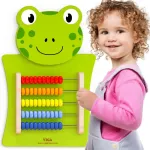 VIGA medinė manipuliacinė lenta-skaitytuvai &bdquo;Varlė&ldquo;, FSC, Montessori