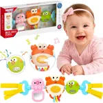 WOOPIE BABY grojantis sensorinis pakabukas vežimėliui ir lovytei su krabu, veidrodėliu ir žuvyte, nuo 6 mėn.