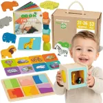 WOOPIE GREEN XXL 7 in 1 Montessori sensorinių lavinamųjų žaislų dėžė 31&ndash;36 mėn., FSC