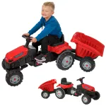 WOOPIE Farmer GoTrac MAXI pedalinis traktorius su priekaba ir tyliais ratais