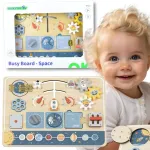 TOOKY TOY medinė Montessori lavinamoji lenta &bdquo;Astronauto erdvėlaivis&ldquo;