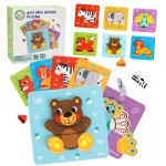 WOOPIE GREEN medinės dėlionės kaladėlės &bdquo;Gyvūnai&ldquo;, Montessori, FSC, 34 vnt.