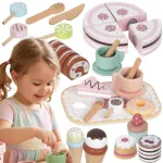 TOOKY TOY &bdquo;Saldus tortas&ldquo; &ndash; medinis saldumynų rinkinys dėžutėje, konditerija, ledainė