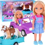 WOOPIE ROYAL lėlės Niki rinkinys su žirgu, automobiliu ir priekaba