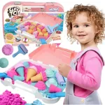 WOOPIE kinetinio smėlio rinkinys &bdquo;Ledai&ldquo; lagaminėlyje, 1 kg + priedai