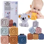 WOOPIE BABY lavinamasis piramidės rinkinys &ndash; sensorinės kaladėlės ir kramtukas &bdquo;2 in 1&ldquo; su skaičiais