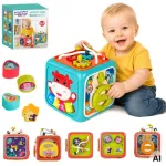 WOOPIE BABY interaktyvus sensorinis kubas &ndash; lavinamasis Montessori rū&scaron;iuoklis 6 in 1