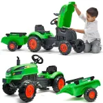 FALK X-Tractor žalias traktorius su priekaba ir signalu, 2&ndash;5 metų