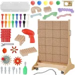 MASTERKIDZ laisvai pastatoma kūrybinė STEM mokymosi lenta 125 x 86 + priedų rinkinys