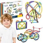 WOOPIE 3D matematinės konstravimo kaladėlės &ndash; didelis lavinamasis rinkinys, 155 vnt.