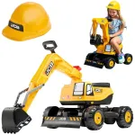FALK JCB DIGGER paspiriamas besisukantis ekskavatorius su judamu kau&scaron;u, geltonas, nuo 3 metų