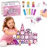 WOOPIE magnetinės kaladėlės &bdquo;Princesės pilis&ldquo;, 50 vnt.