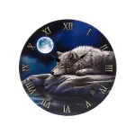 Lisa Parker &bdquo;Quiet Reflection Wolf&ldquo; sieninis laikrodis