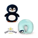 &bdquo;Swapseazzz Adoramals Ocean Penguin&ldquo; 2-in-1 pliu&scaron;inė kelioninė pagalvė ir žaislas