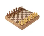 Staunton Walnut medinių &scaron;achmatų rinkinys su 27cm Inkrustuota lenta Manopoulos