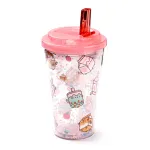 Nesudužtanti &bdquo;Pusheen Sips&ldquo; dvigubų sienelių stiklinė su dangteliu ir &scaron;iaudeliu