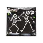 12 vnt. &bdquo;Halloween&ldquo; skeletų motyvo 3 sluoksnių popierinių &scaron;ventinių servetėlių rinkinys