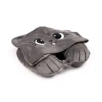 &bdquo;Hoodeazzz Beans & Co&ldquo; pliu&scaron;inė kelioninė pagalvė su atminties putomis ir gobtuvu &bdquo;Pepper the Cat&ldquo;