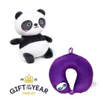 &bdquo;Swapseazzz Adoramals&ldquo; pliu&scaron;inė kelioninė pagalvė ir žaislas &bdquo;Susu the Panda&ldquo; 2-in-1
