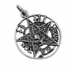 Sidabrinis amuletas &bdquo;Tetragramatono Pentagrama&ldquo;