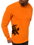 Vyri&scaron;kas džemperis - oranžinis su herbu ant &scaron;ono Vytis